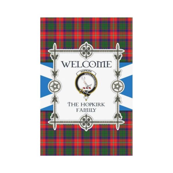 Hopkirk Clan Garden Flag, Scottish Tartan Hopkirk Clans Garden Flag New Style