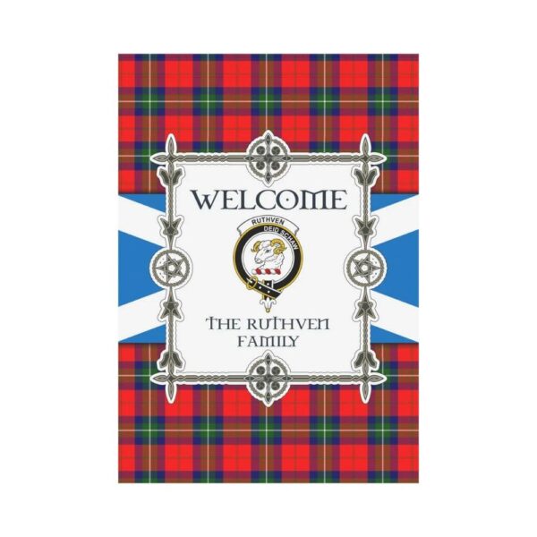 Ruthven Clan Garden Flag, Scottish Tartan Ruthven Clans Garden Flag New Style