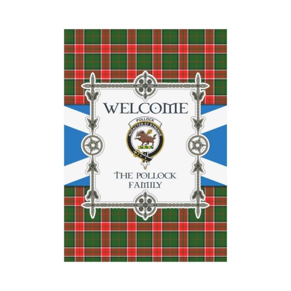 The Pollock Clan Garden Flag, Scottish Tartan The Pollock Clans Garden Flag New Style