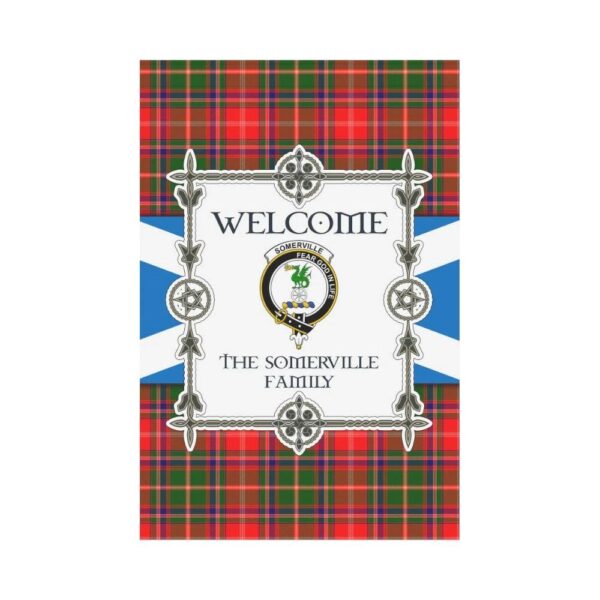 Somerville Clan Garden Flag, Scottish Tartan Somerville Clans Garden Flag New Style