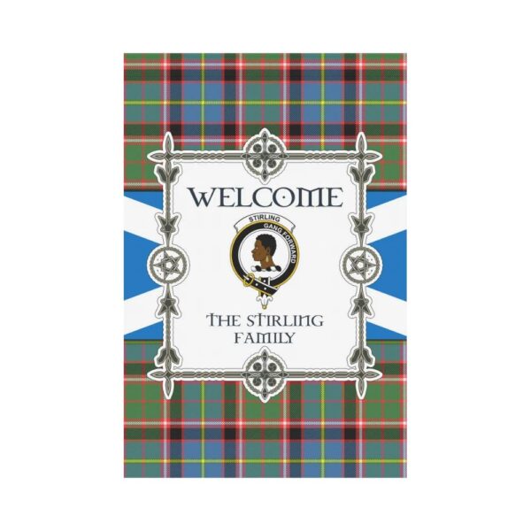 The Stirling 2 Clan Garden Flag, Scottish Tartan The Stirling 2 Clans Garden Flag New Style - Image 2