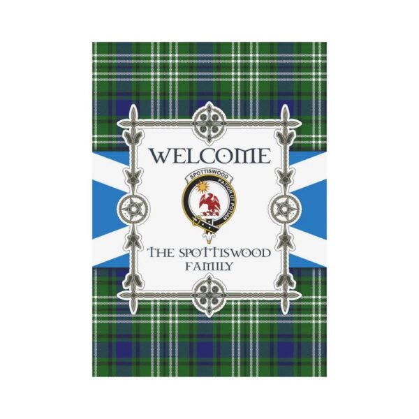 The Spottiswood Clan Garden Flag, Scottish Tartan The Spottiswood Clans Garden Flag New Style - Image 2