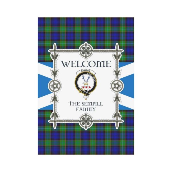 The Sempill Clan Garden Flag, Scottish Tartan The Sempill Clans Garden Flag New Style