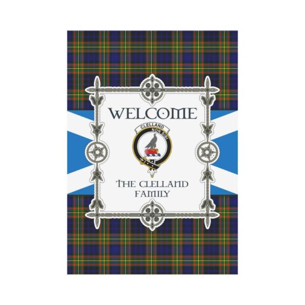 Clelland Clan Garden Flag, Scottish Tartan Clelland Clans Garden Flag New Style - Image 2