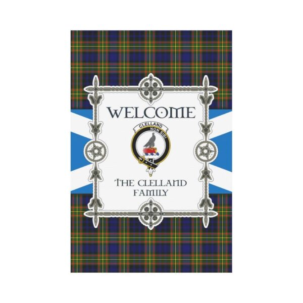 Clelland Clan Garden Flag, Scottish Tartan Clelland Clans Garden Flag New Style