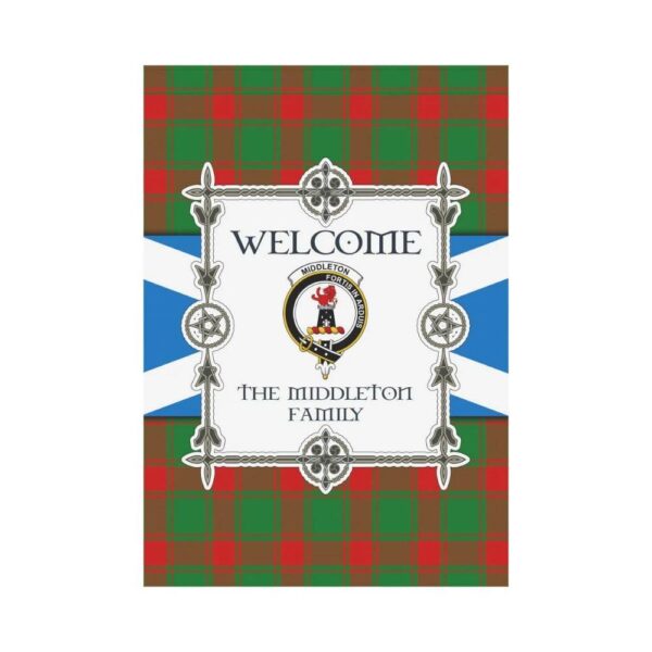 Middleton Clan Garden Flag, Scottish Tartan Middleton Clans Garden Flag New Style