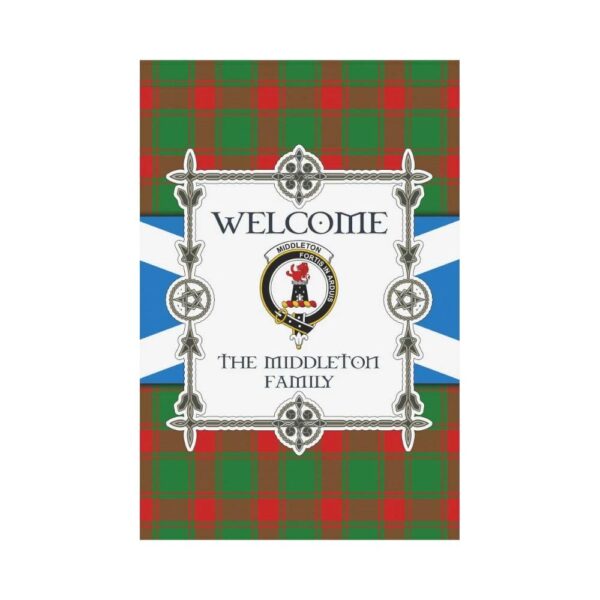 Middleton Clan Garden Flag, Scottish Tartan Middleton Clans Garden Flag New Style - Image 2