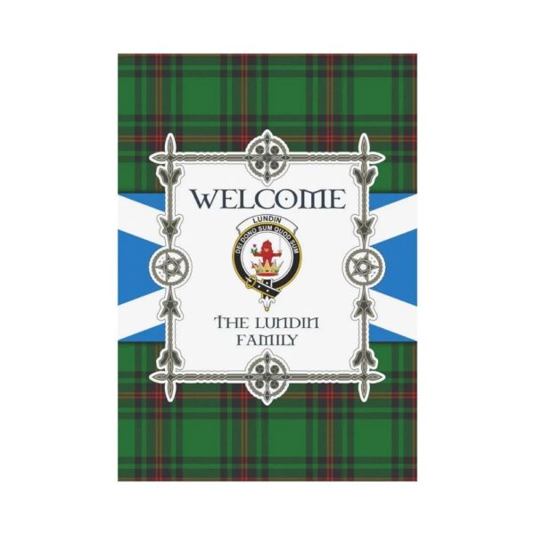 Lundin Clan Garden Flag, Scottish Tartan Lundin Clans Garden Flag New Style