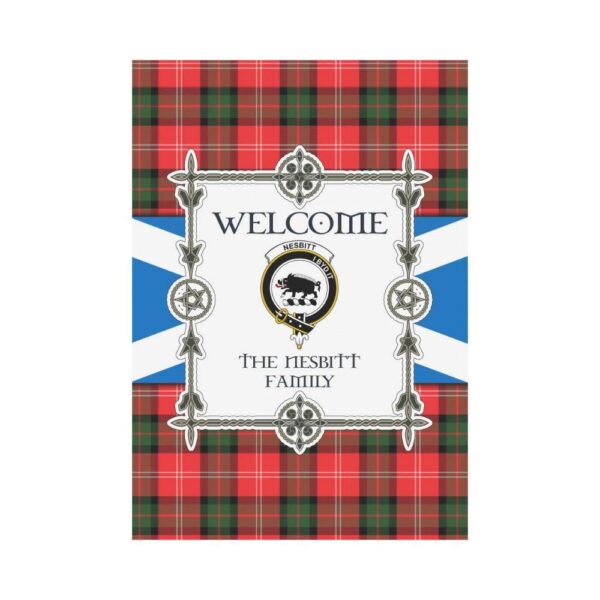 Nesbitt Clan Garden Flag, Scottish Tartan Nesbitt Clans Garden Flag New Style