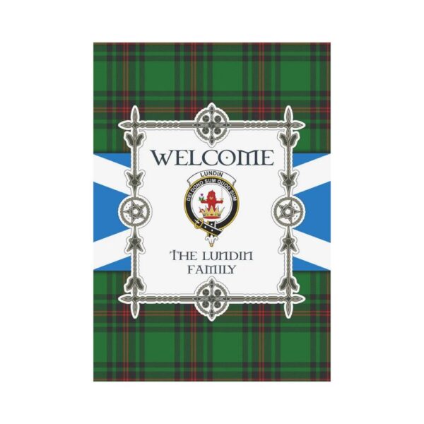 The Lundin Clan Garden Flag, Scottish Tartan The Lundin Clans Garden Flag New Style