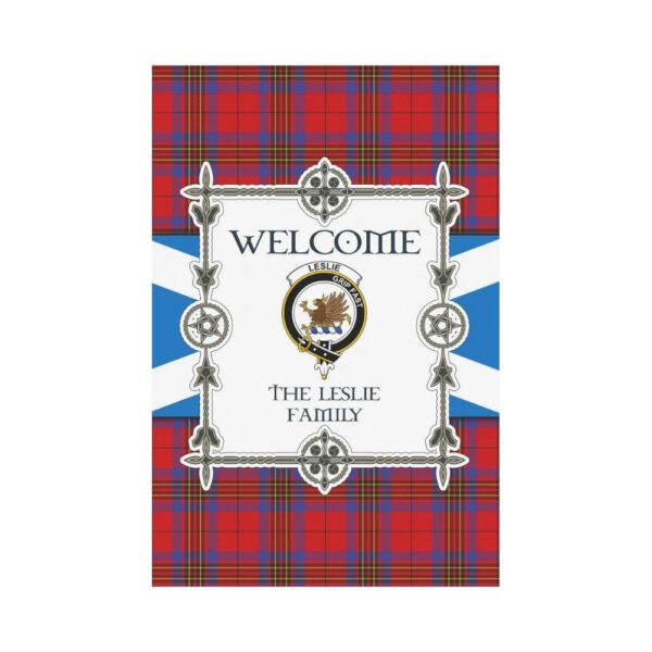 The Leslie Clan Garden Flag, Scottish Tartan The Leslie Clans Garden Flag New Style