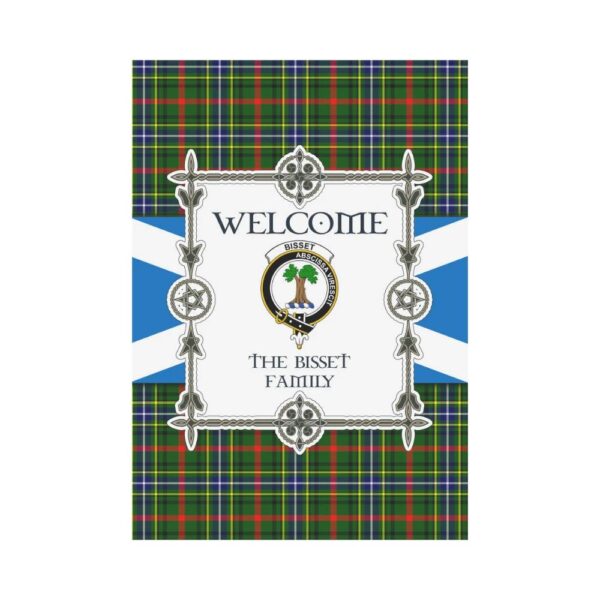 The Bisset Clan Garden Flag, Scottish Tartan The Bisset Clans Garden Flag New Style