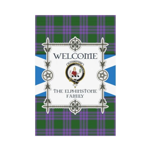 The Elphinstone Clan Garden Flag, Scottish Tartan The Elphinstone Clans Garden Flag New Style