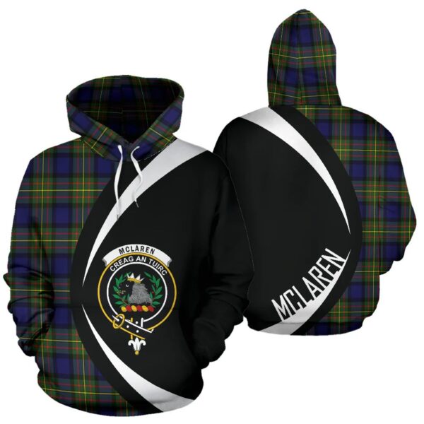 McLaren Modern Clan Hoodie, Scottish Tartan McLaren Modern Clans Hoodie Circle Style - Image 3