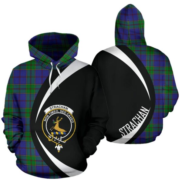 Strachan Clan Hoodie, Scottish Tartan Strachan Clans Hoodie Circle Style - Image 3