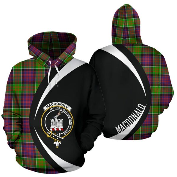 MacDonald Clan Hoodie, Scottish Tartan MacDonald Clans Hoodie Circle Style - Image 3