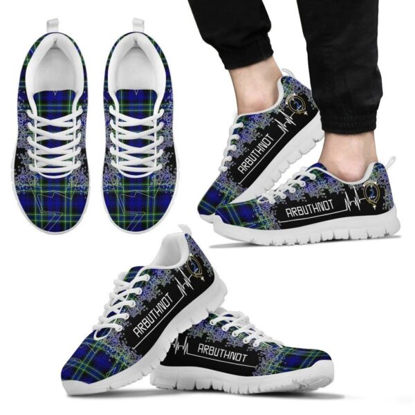 Arbuthnot Modern Clan Sneaker, Scottish Tartan Arbuthnot Modern Clans Sneaker Heartbeat Style