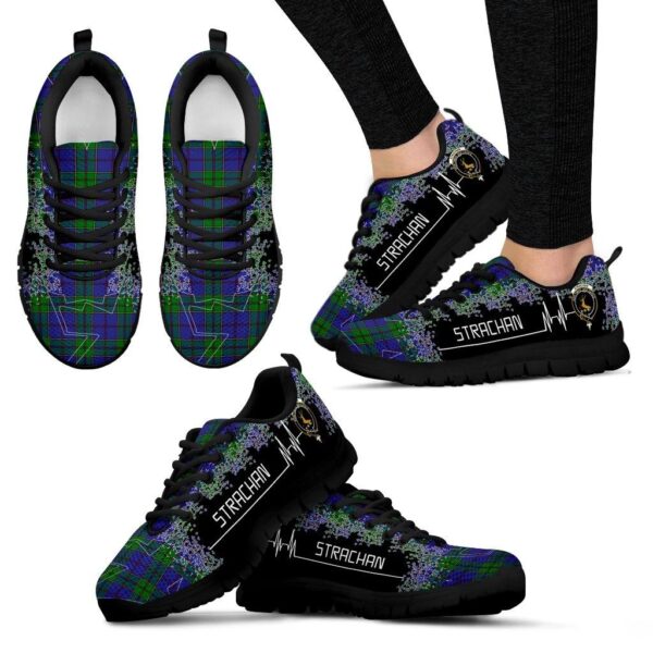 Strachan Clan Sneaker, Scottish Tartan Strachan Clans Sneaker Heartbeat Style - Image 4