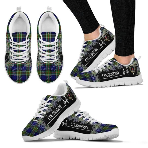 Colquhoun Modern Clan Sneaker, Scottish Tartan Colquhoun Modern Clans Sneaker Heartbeat Style - Image 3