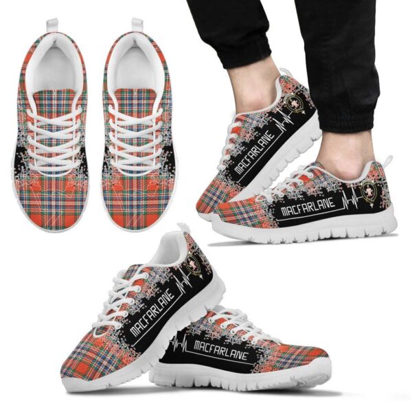 MacFarlane Ancient Clan Sneaker, Scottish Tartan MacFarlane Ancient Clans Sneaker Heartbeat Style