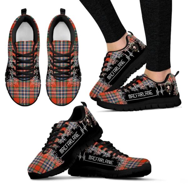 MacFarlane Ancient Clan Sneaker, Scottish Tartan MacFarlane Ancient Clans Sneaker Heartbeat Style - Image 4