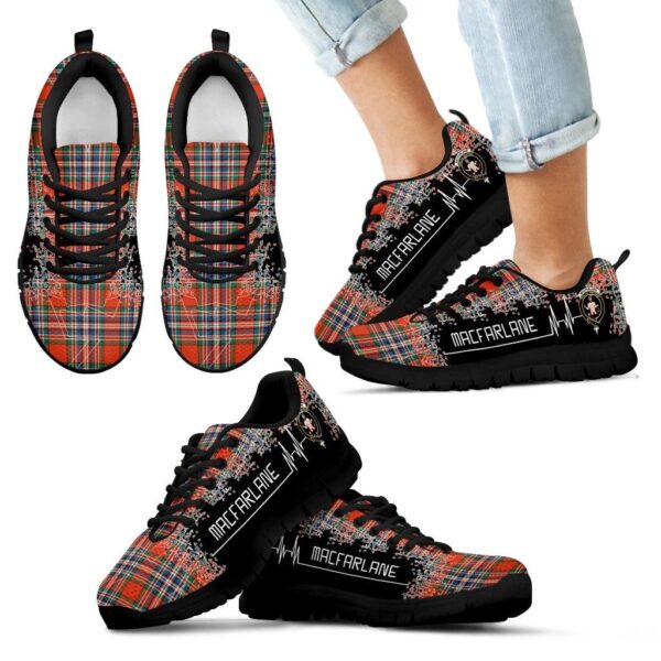 MacFarlane Ancient Clan Sneaker, Scottish Tartan MacFarlane Ancient Clans Sneaker Heartbeat Style - Image 6