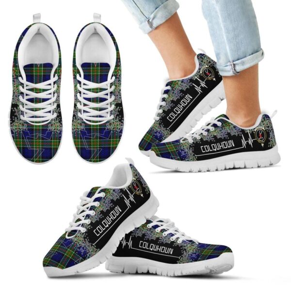 Colquhoun Modern Clan Sneaker, Scottish Tartan Colquhoun Modern Clans Sneaker Heartbeat Style - Image 5