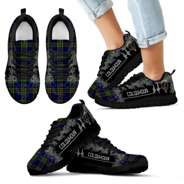 Colquhoun Modern Clan Sneaker, Scottish Tartan Colquhoun Modern Clans Sneaker Heartbeat Style - Image 6