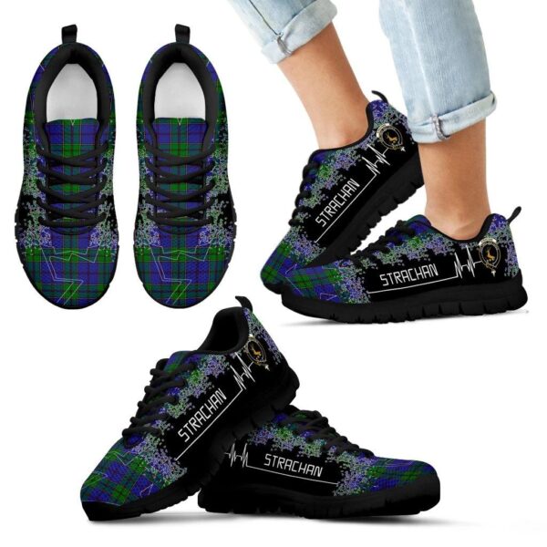 Strachan Clan Sneaker, Scottish Tartan Strachan Clans Sneaker Heartbeat Style - Image 6