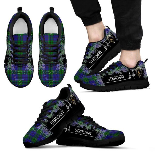 Strachan Clan Sneaker, Scottish Tartan Strachan Clans Sneaker Heartbeat Style - Image 2