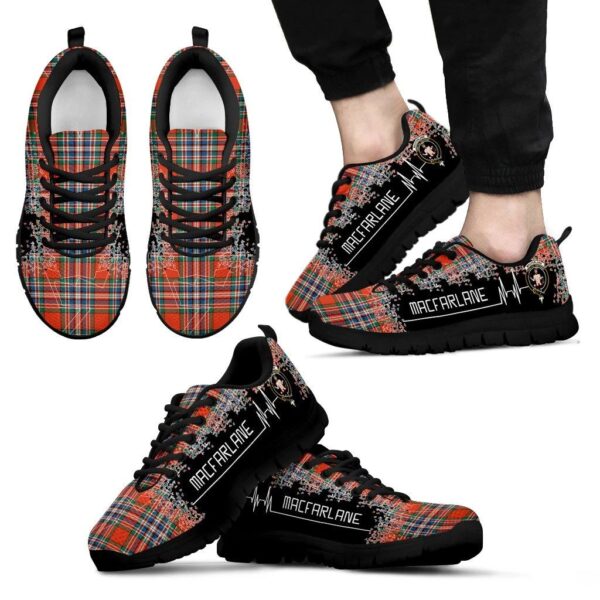 MacFarlane Ancient Clan Sneaker, Scottish Tartan MacFarlane Ancient Clans Sneaker Heartbeat Style - Image 2