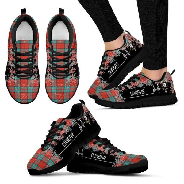 Dunbar Ancient Clan Sneaker, Scottish Tartan Dunbar Ancient Clans Sneaker Heartbeat Style - Image 4