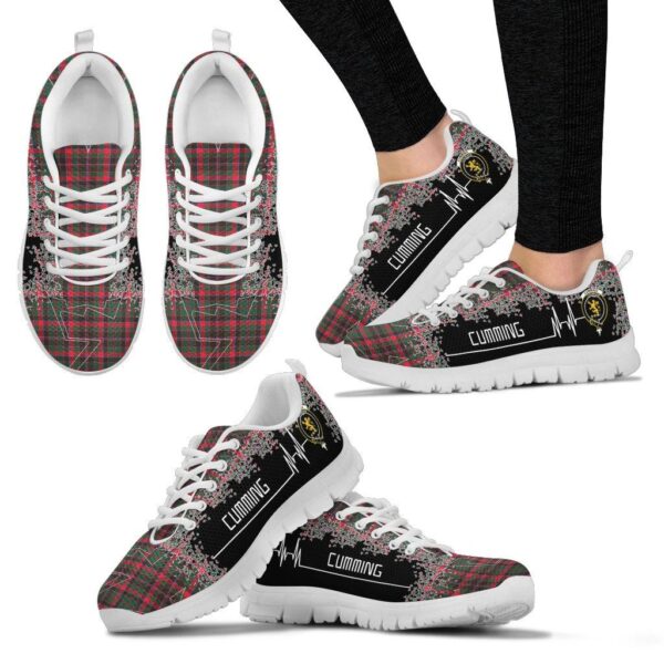 Cumming Hunting Modern Clan Sneaker, Scottish Tartan Cumming Hunting Modern Clans Sneaker Heartbeat Style - Image 3