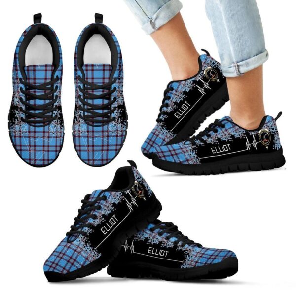 Elliot Ancient Clan Sneaker, Scottish Tartan Elliot Ancient Clans Sneaker Heartbeat Style - Image 6