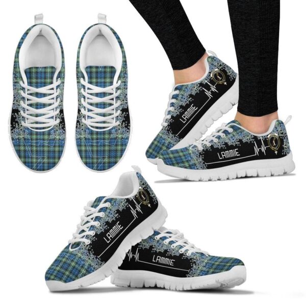 Lamont Ancient Clan Sneaker, Scottish Tartan Lamont Ancient Clans Sneaker Heartbeat Style - Image 3