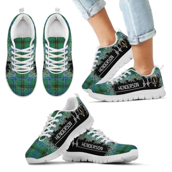 Henderson Ancient Clan Sneaker, Scottish Tartan Henderson Ancient Clans Sneaker Heartbeat Style - Image 5