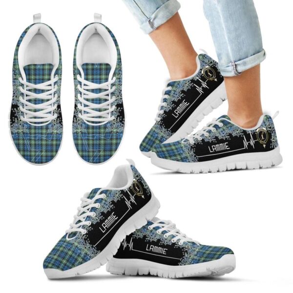 Lamont Ancient Clan Sneaker, Scottish Tartan Lamont Ancient Clans Sneaker Heartbeat Style - Image 5