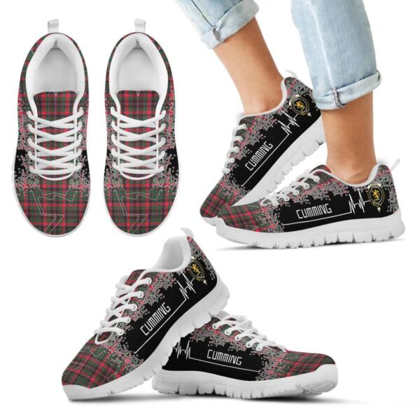 Cumming Hunting Modern Clan Sneaker, Scottish Tartan Cumming Hunting Modern Clans Sneaker Heartbeat Style - Image 5