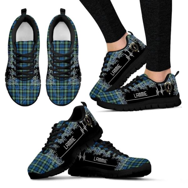 Lamont Ancient Clan Sneaker, Scottish Tartan Lamont Ancient Clans Sneaker Heartbeat Style - Image 4