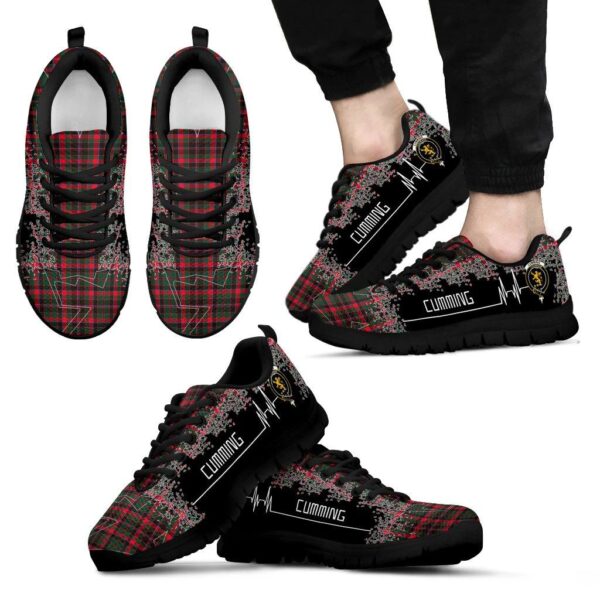 Cumming Hunting Modern Clan Sneaker, Scottish Tartan Cumming Hunting Modern Clans Sneaker Heartbeat Style - Image 2