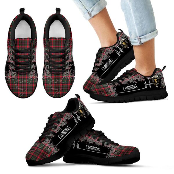 Cumming Hunting Modern Clan Sneaker, Scottish Tartan Cumming Hunting Modern Clans Sneaker Heartbeat Style - Image 6