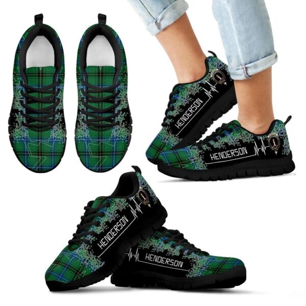 Henderson Ancient Clan Sneaker, Scottish Tartan Henderson Ancient Clans Sneaker Heartbeat Style - Image 6