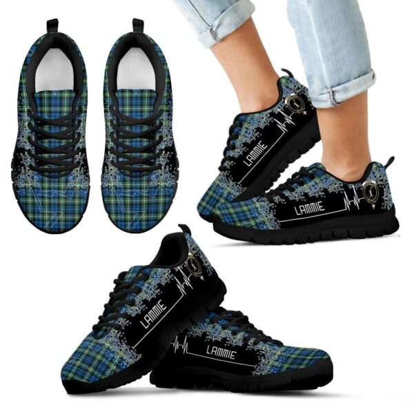 Lamont Ancient Clan Sneaker, Scottish Tartan Lamont Ancient Clans Sneaker Heartbeat Style - Image 6