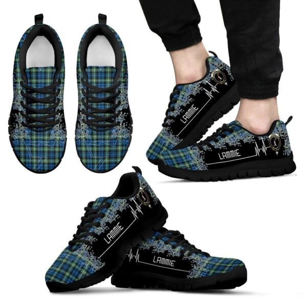 Lamont Ancient Clan Sneaker, Scottish Tartan Lamont Ancient Clans Sneaker Heartbeat Style - Image 2