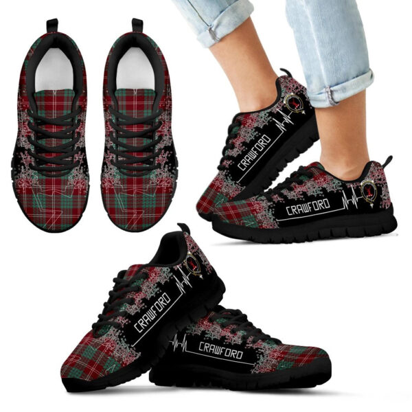 Crawford Modern Clan Sneaker, Scottish Tartan Crawford Modern Clans Sneaker Heartbeat Style - Image 6