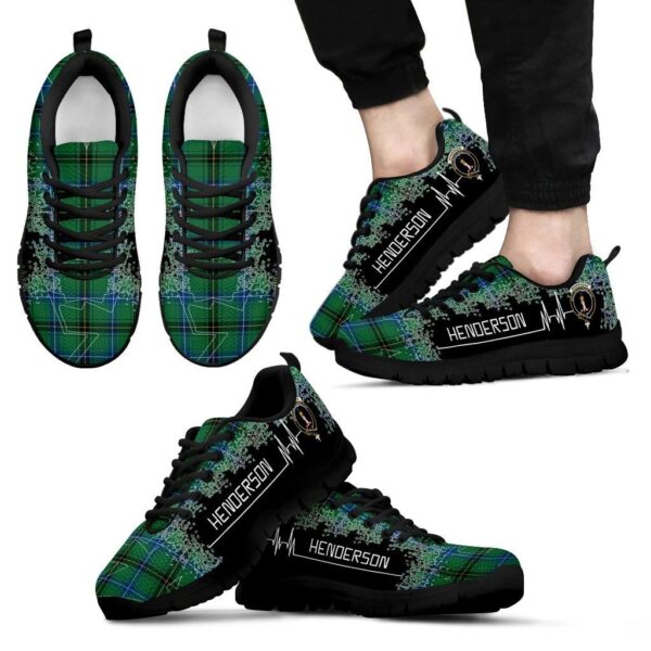 Henderson Ancient Clan Sneaker, Scottish Tartan Henderson Ancient Clans Sneaker Heartbeat Style - Image 2