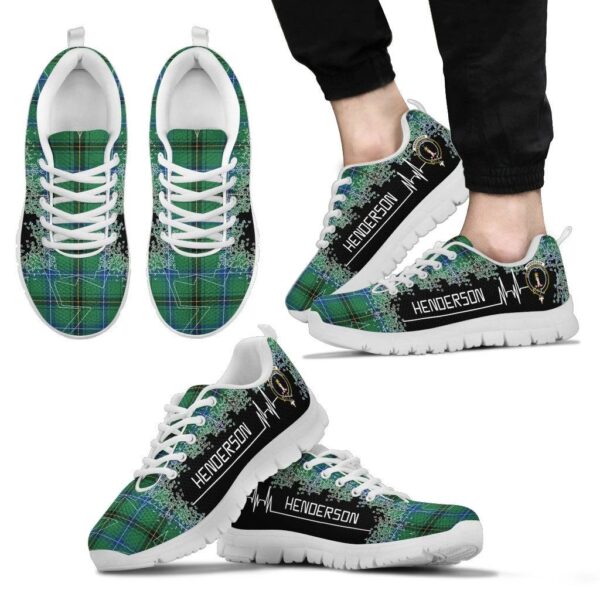 Henderson Ancient Clan Sneaker, Scottish Tartan Henderson Ancient Clans Sneaker Heartbeat Style