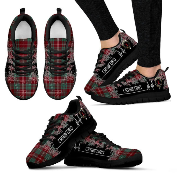 Crawford Modern Clan Sneaker, Scottish Tartan Crawford Modern Clans Sneaker Heartbeat Style - Image 4