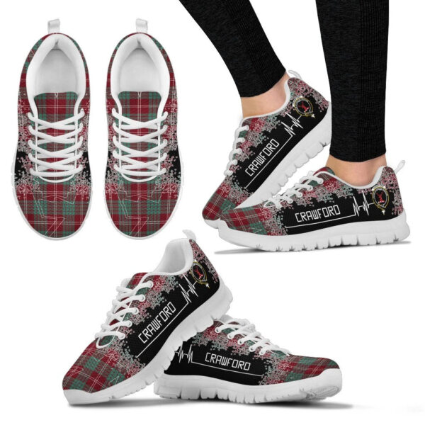 Crawford Modern Clan Sneaker, Scottish Tartan Crawford Modern Clans Sneaker Heartbeat Style - Image 3