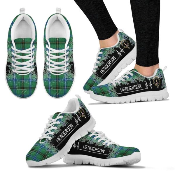 Henderson Ancient Clan Sneaker, Scottish Tartan Henderson Ancient Clans Sneaker Heartbeat Style - Image 3